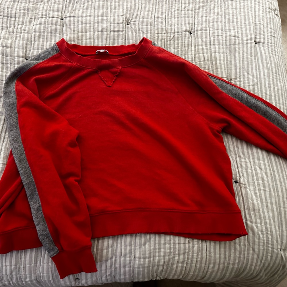 Splendid red distressed sweatshirt